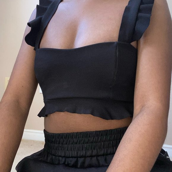 ZARA Crop Top with Frill Straps - Picture 1 of 8